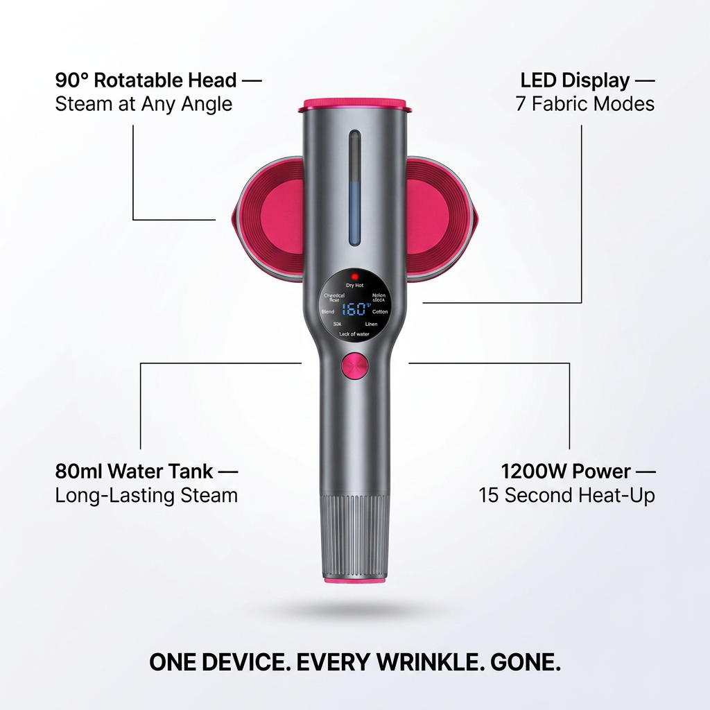 WellPressed™ Portable 2-in-1 Steamer & Iron
